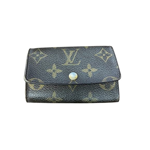 Louis Vuitton Signature LV Monogram Leather Key Case Wallet Brown AS IS - Picture 1 of 13